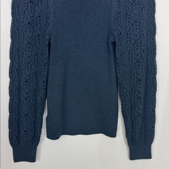 Splendid Pointelle Sweater Size Small Navy Blue Crewneck‎ - Picture 10 of 14